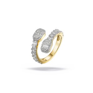 Open Ring With Double Square Ends